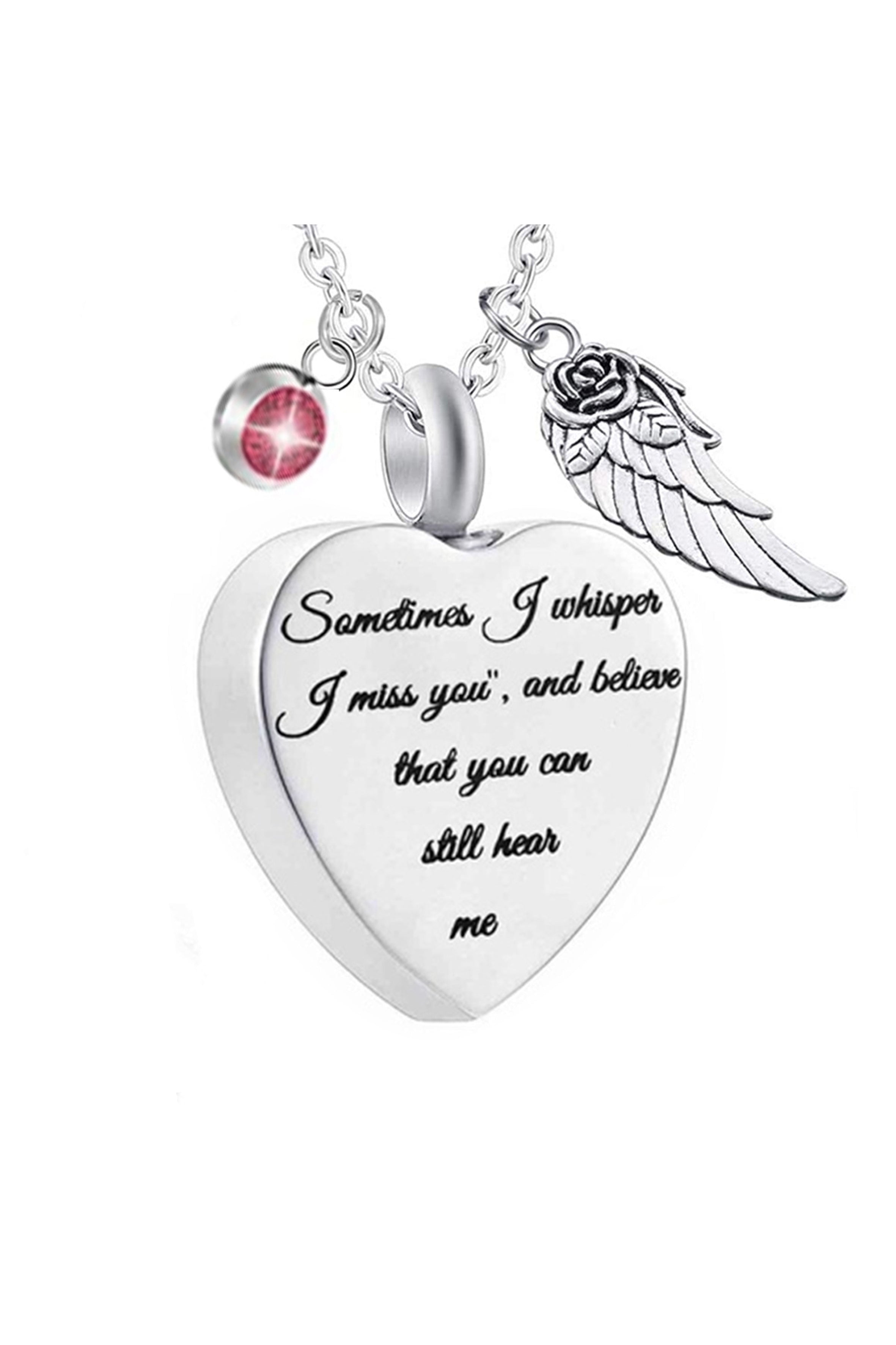 Collar de acero inoxidable con forma de corazón y frasco de perfume N3809