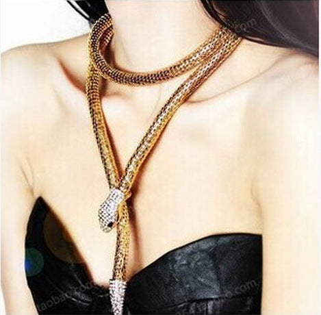 Snake Rhinestone Wrap Necklace N3835