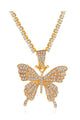 Rhinestones Butterfly Necklace N3840-L