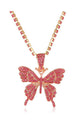 Rhinestones Butterfly Necklace N3840-L