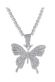 Rhinestones Butterfly Necklace N3840-L