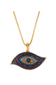 Evil Eye Zircon Copper Chain Necklace N3891