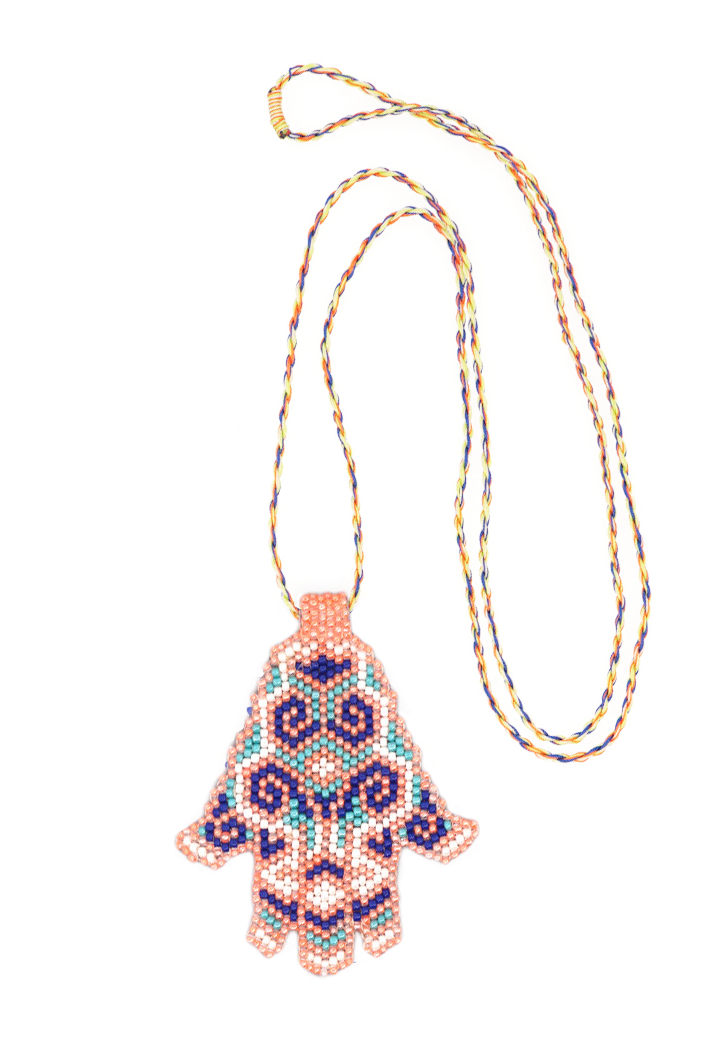 Palm Seed Bead Pendant Necklace N3904