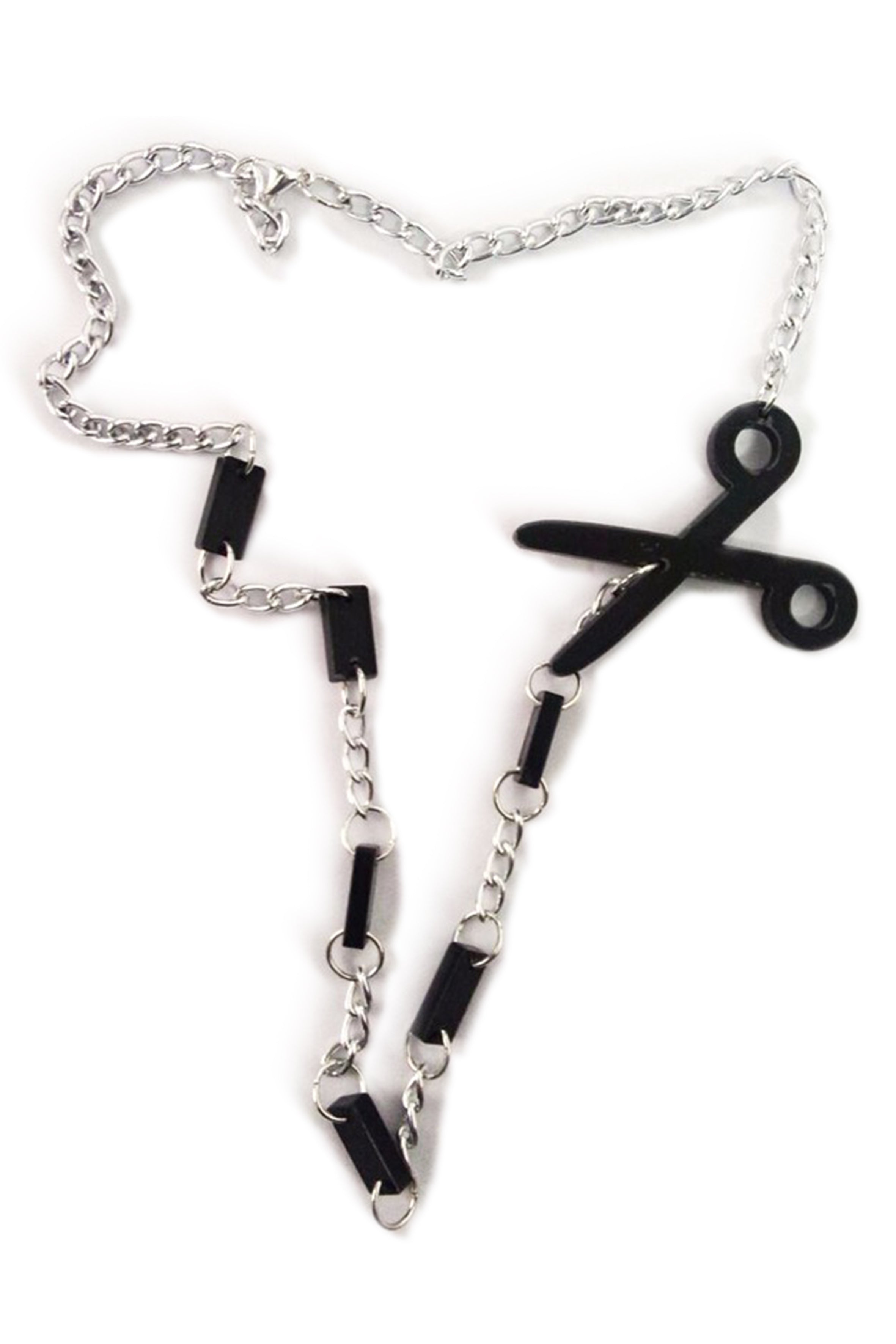 Scissors Acrylic Chain Necklace N3916