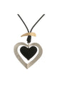 Heart Pendant Leatherette Necklace N4009