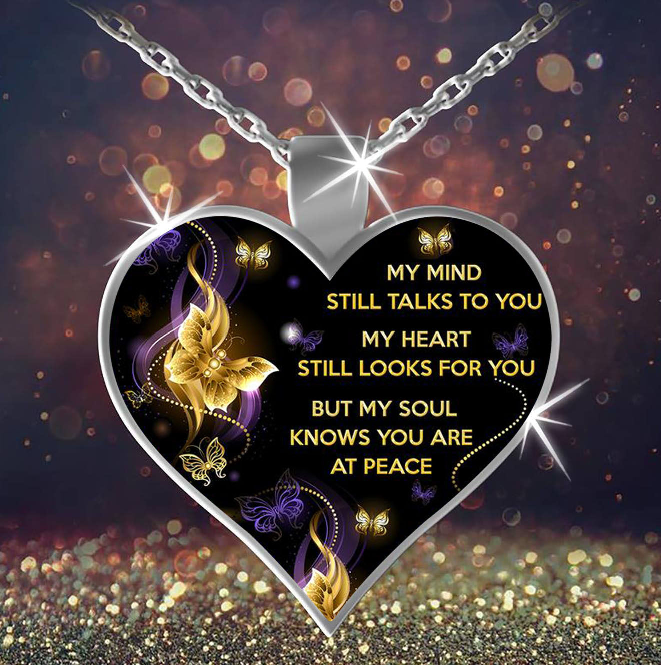 Collar de aleación con deseos en forma de corazón N4024