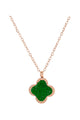 Clover Rhinestone Stainless Steel Necklace N4033