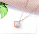 Clover Rhinestone Stainless Steel Necklace N4033