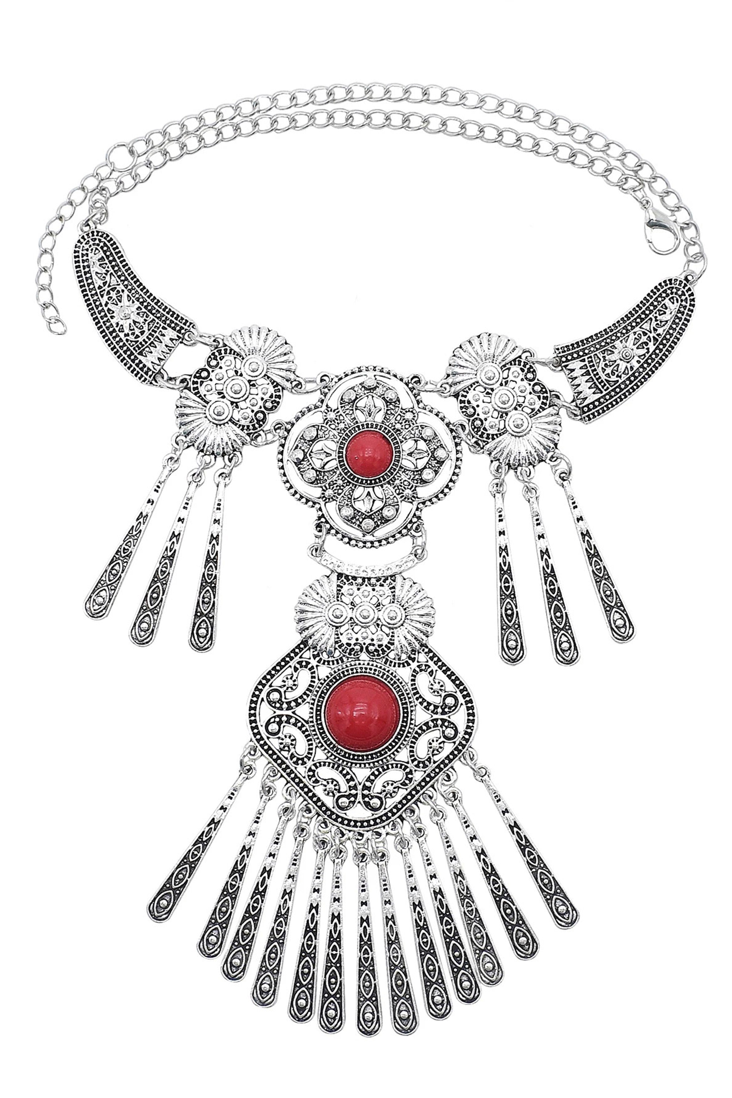 Clover Turquoise Tassel Necklace N4091