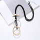 Hollow Circle Leatherette Necklace N4117