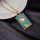 Sun Painting Zircon Chain Necklace N4227
