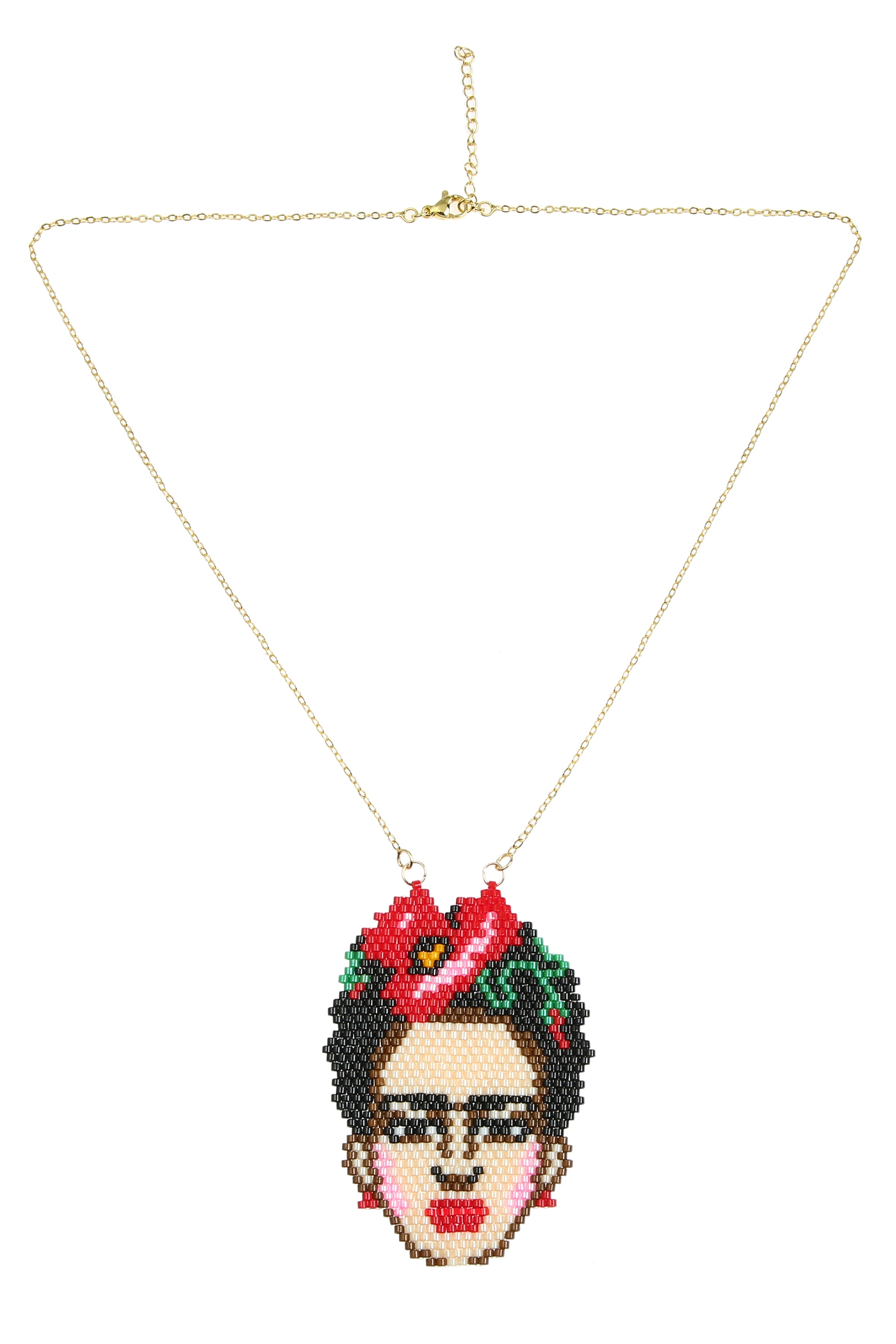 Floral Seed Bead Chain Necklace N4278