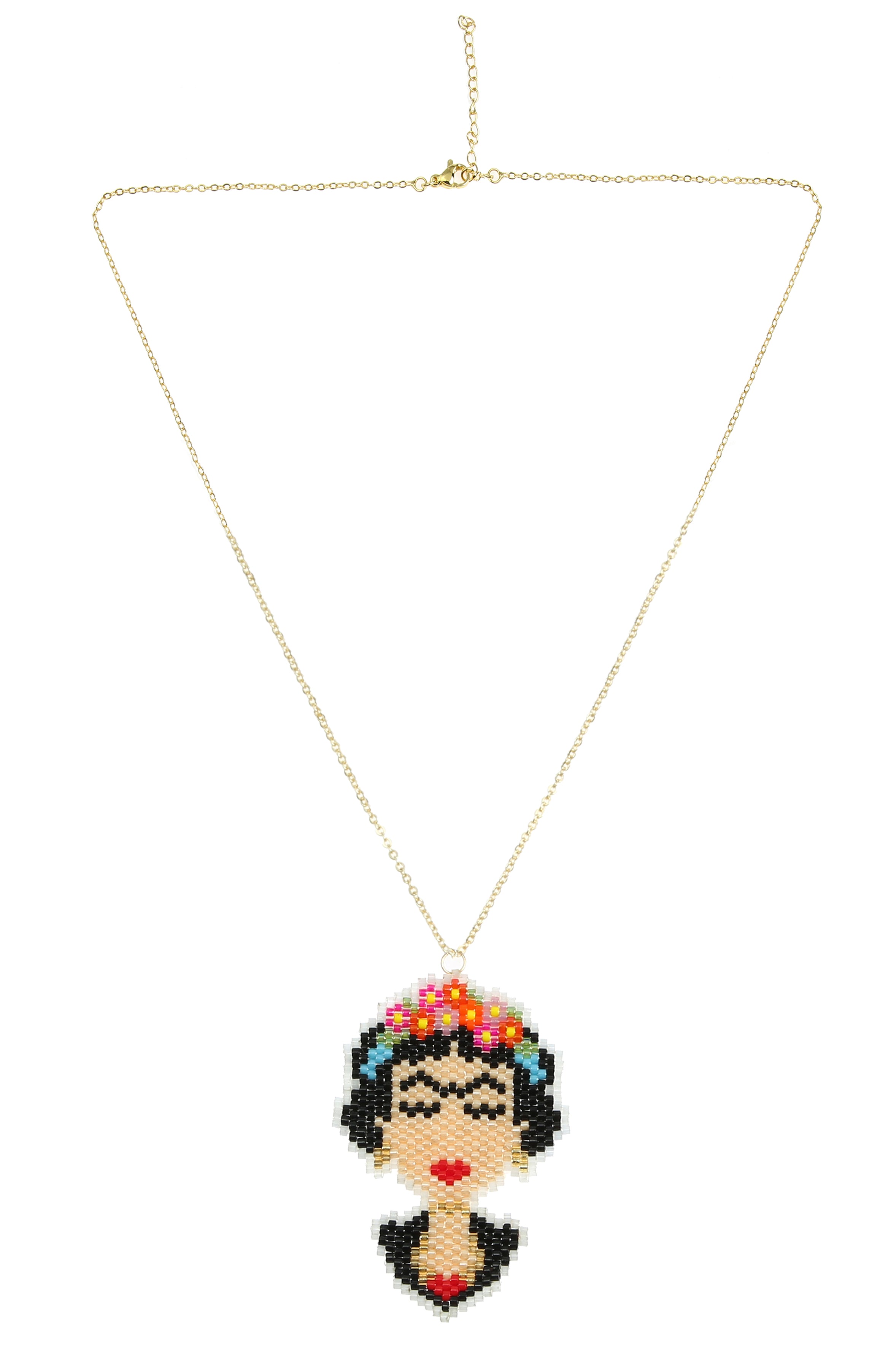 Floral Seed Bead Chain Necklace N4281