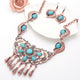 Turquoise Tassel Alloy Necklace Set N4360