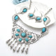 Turquoise Tassel Alloy Necklace Set N4360