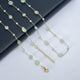 Natural Stone Pearl Chain Necklace N4377-78CM-Chiltonite