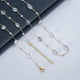 Natural Stone Pearl Chain Necklace N4377-78CM-Clear Quartz