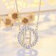 H Circle Cubic Zirconia Chain Necklace N4495