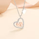 Heart Feet Rhinestone 925 SILVER Necklace N4578