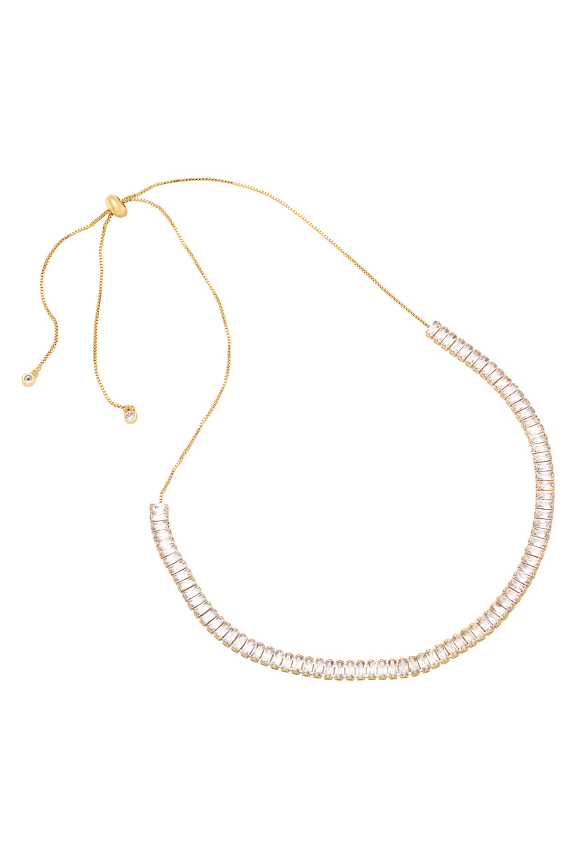 Cubic Zirconia Chain Necklace N4667