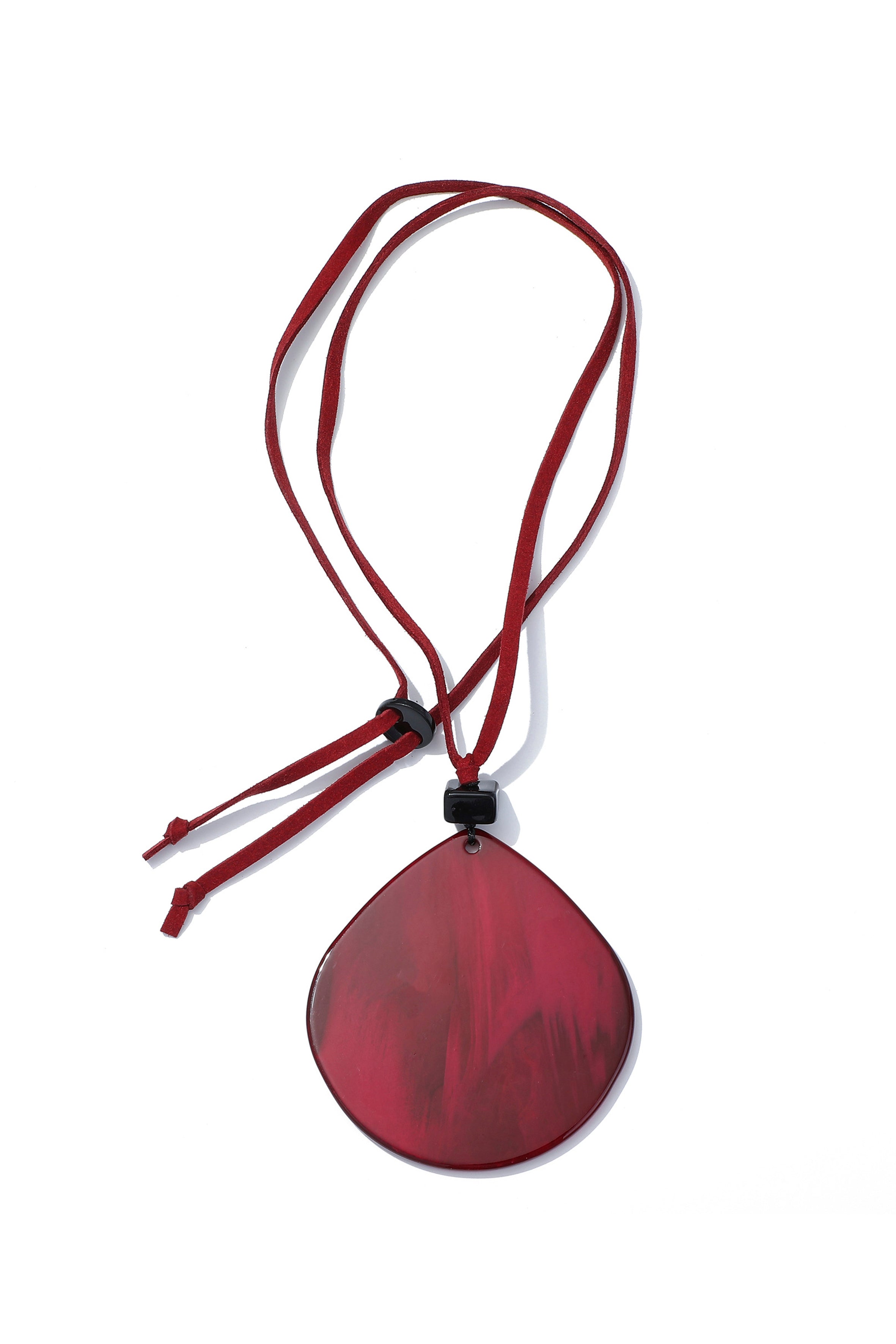 Geometry Acrylic Pendant Leather Necklace N4678