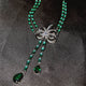 Floral Cubic Zirconia Tassel Necklace N4719