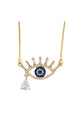 Evil Eye Teardrop Cubic Zirconia Chain Necklace N4943