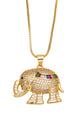 Elephant Cubic Zirconia Chain Necklace N4958