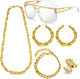 Conjunto de collar, pendientes, gafas, anillos y pulseras con dólares N5045