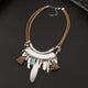 Geometry Feather Leather Necklace N5049