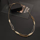 Geometric Wood Alloy Leather Necklace N5070