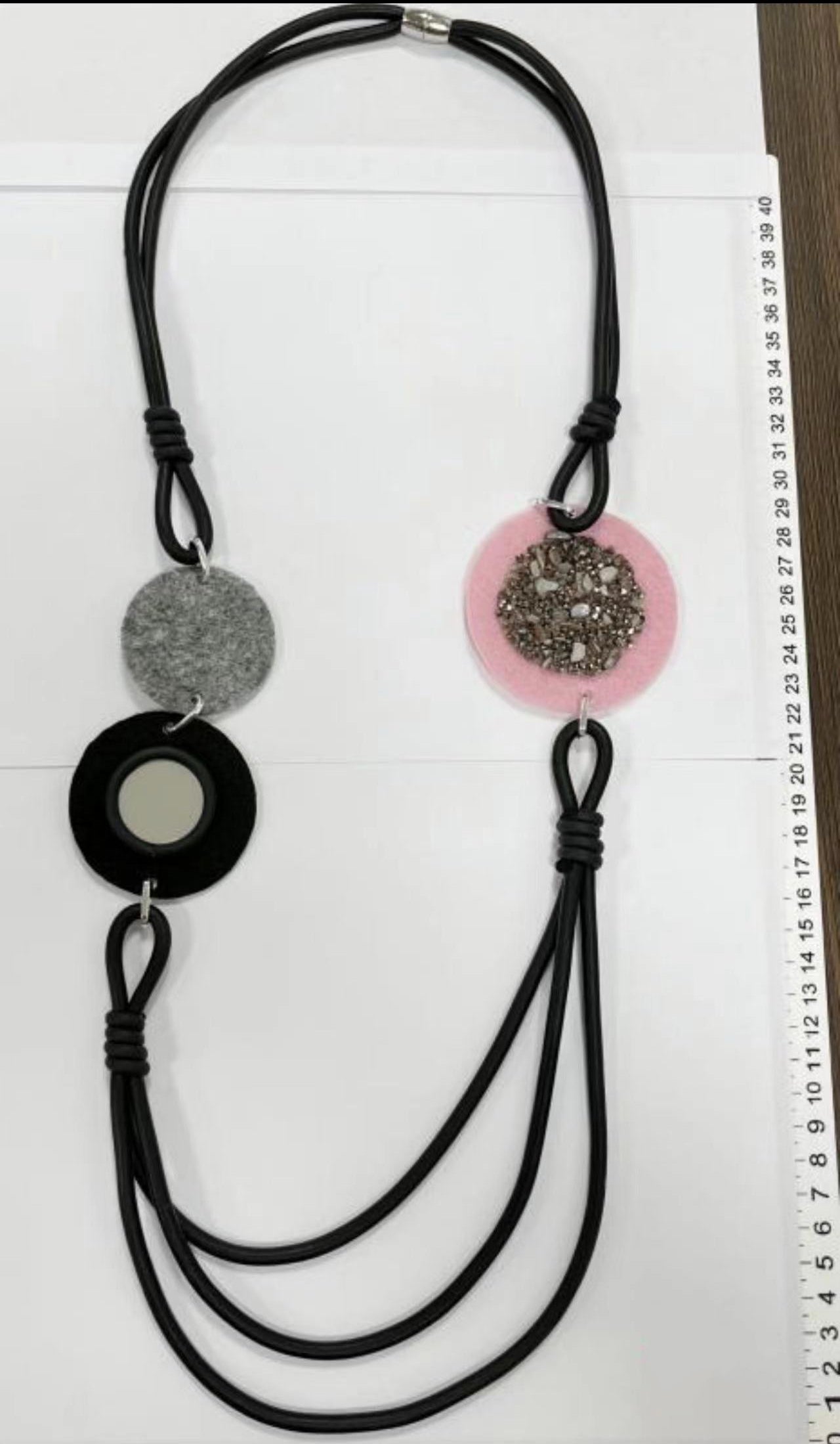 Geometry Multilayer Pu Leather Necklace N5092