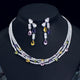 Geometry Multilayer Cubic Zirconia Necklace Set N5141