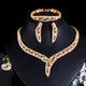 Cubic Zirconia Necklace Earrings Bracelet Set N5145