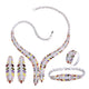Leaf Cubic Zirconia Necklace Earrings BraceletSet N5146