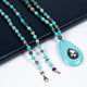 Turquoise Pendant Handmade Braided Beaded Necklace N5420