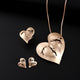 Heart Earrings Ring Necklace Set N5519-Set