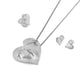Heart Earrings Ring Necklace Set N5519-Set