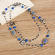 Handmade Blue Spot Jasper Bead Link Necklace N5544