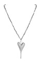 Heart Pendant Atlas Jasper Metal Necklace N5546