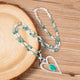 Heart Pendant Blue Apatite Metal Necklace N5550