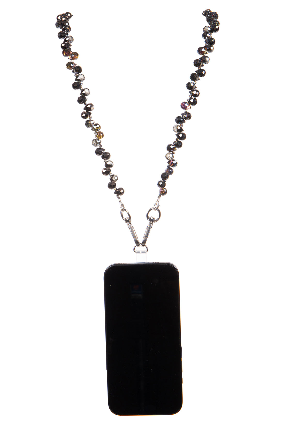 Crystal Beaded Crossbody Lanyard PC5616 - Black