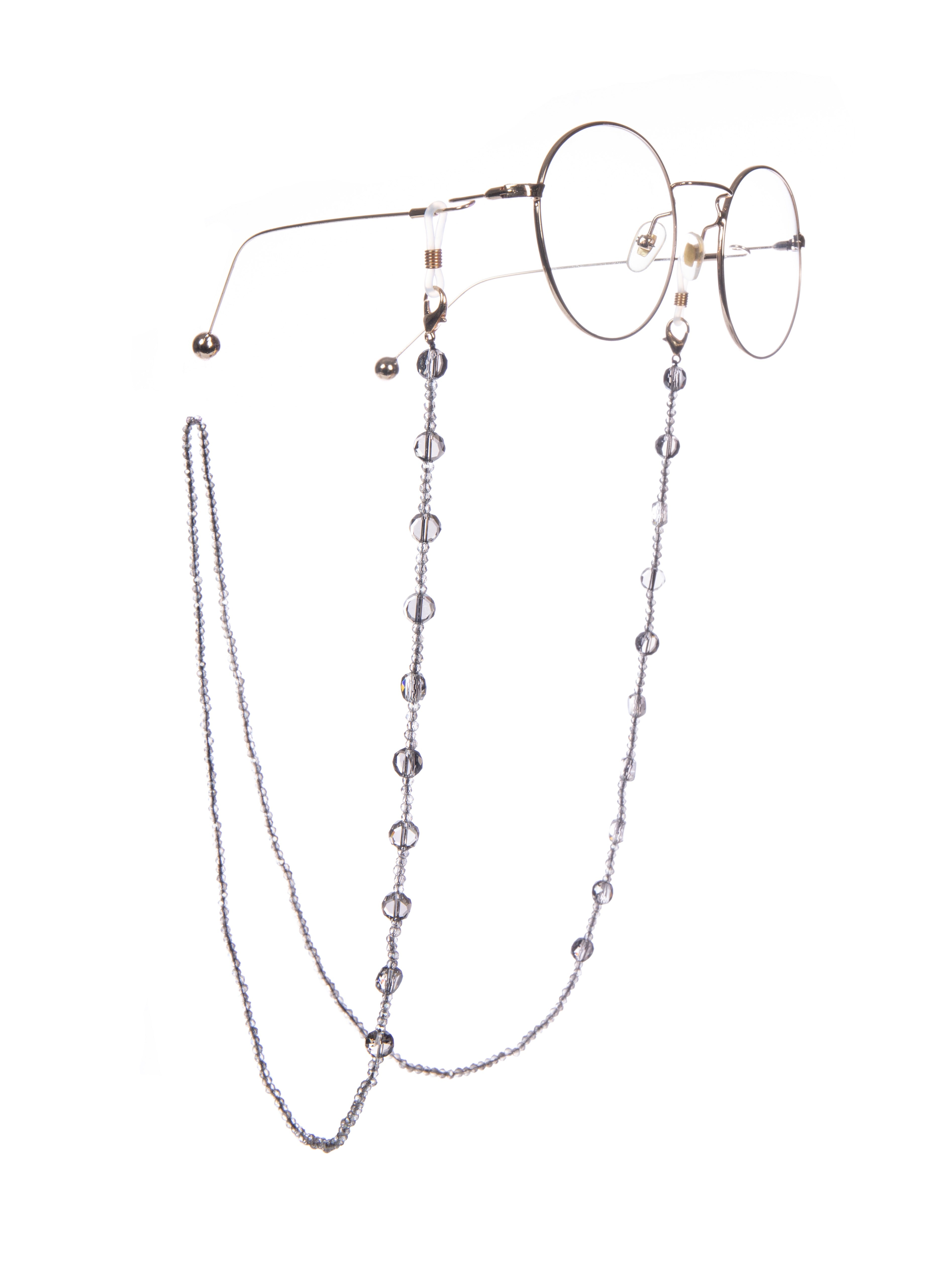 Grey Beaded Crystal Lanyard N5634