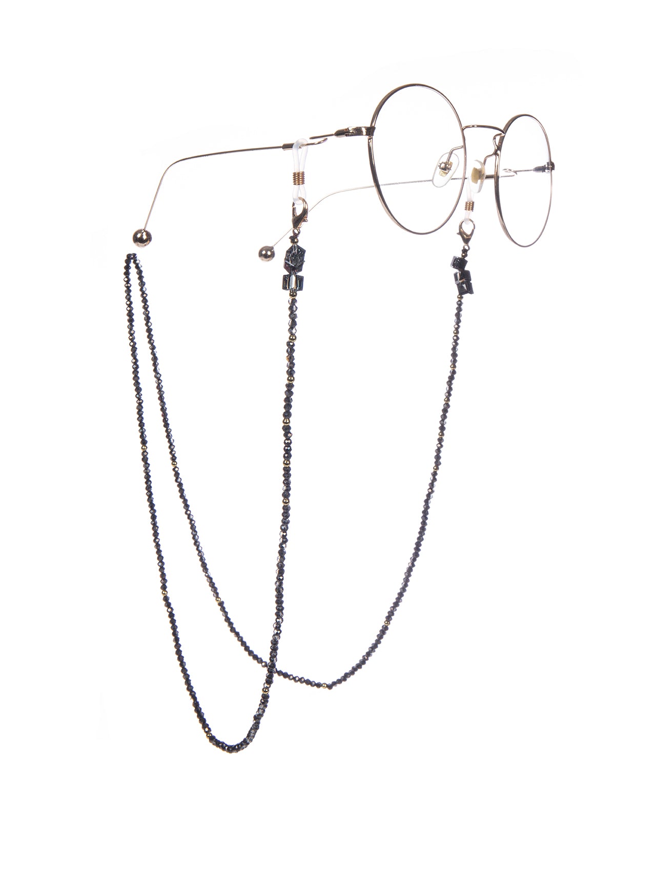 Crystal Beaded Glasses Holder Chains AN15636 - Black