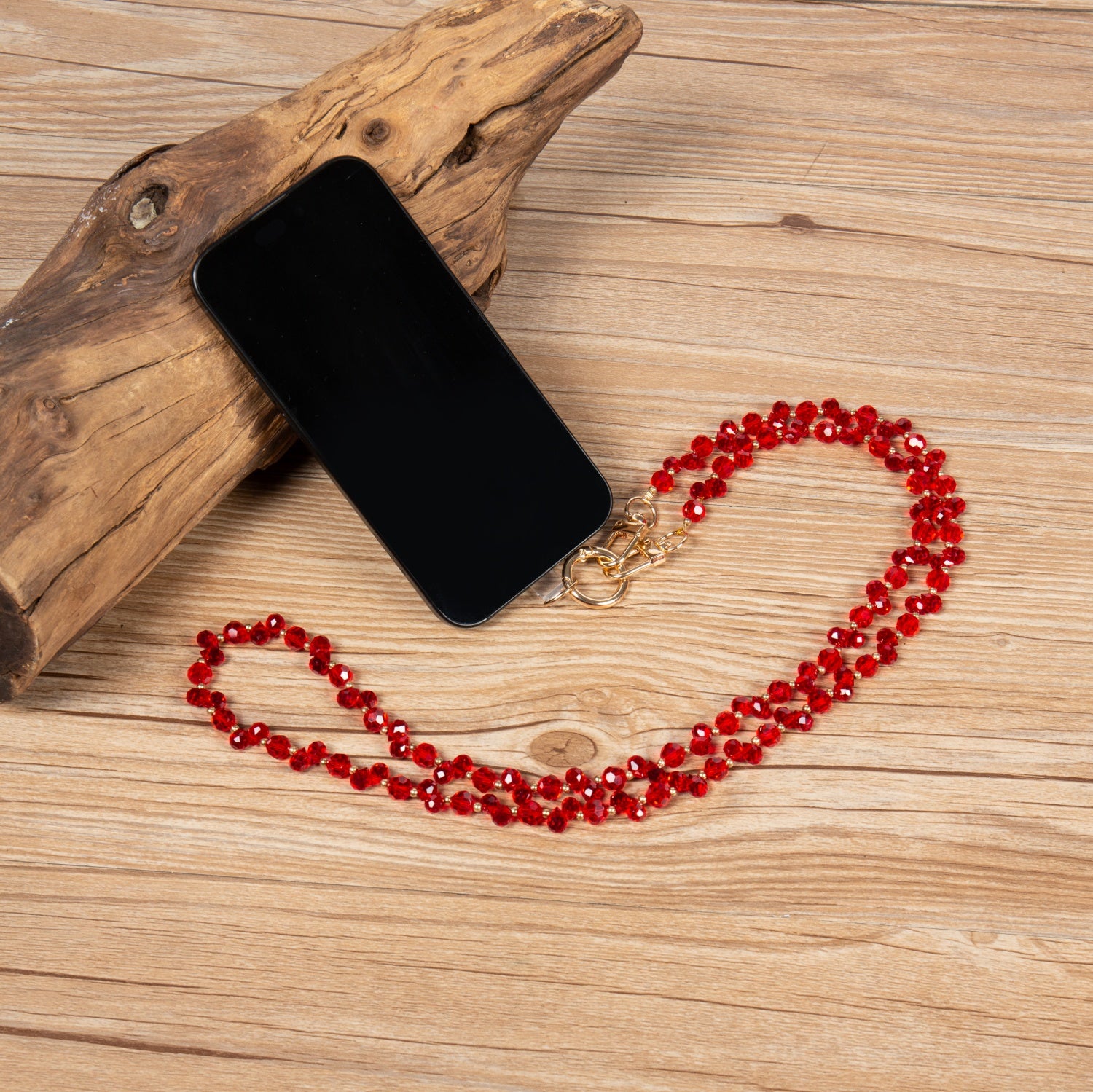 Red Crystal Bead Neck Lanyard PC5648