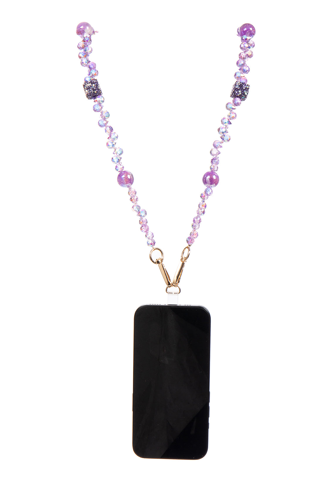 Amethyst Heart Beaded Crystal Lanyard AN15650