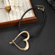 Heart Shaped Pendant Leather Necklace N5725