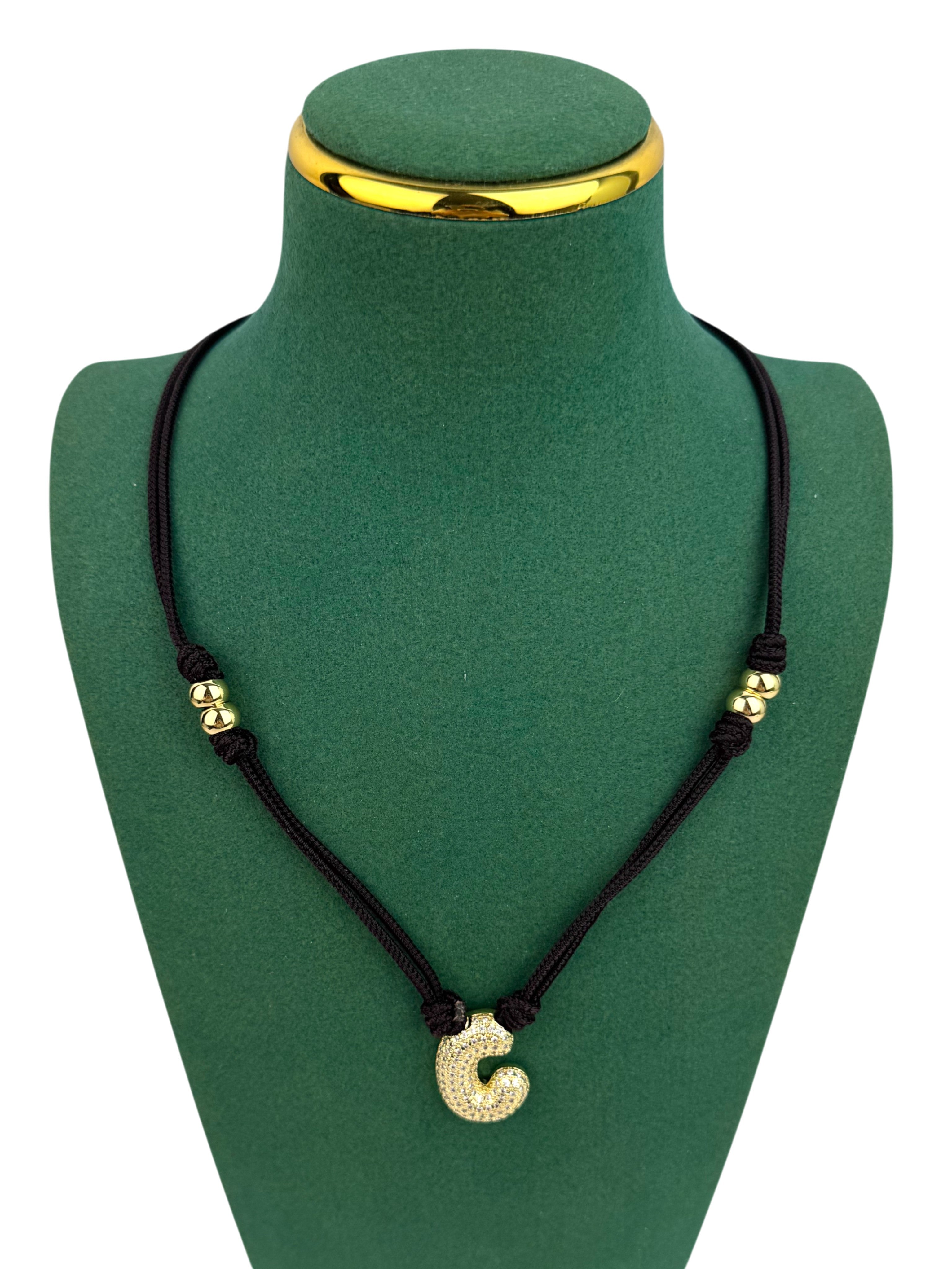 18K Gold Plated Alphabet Cubic Zirconia Necklace N5801