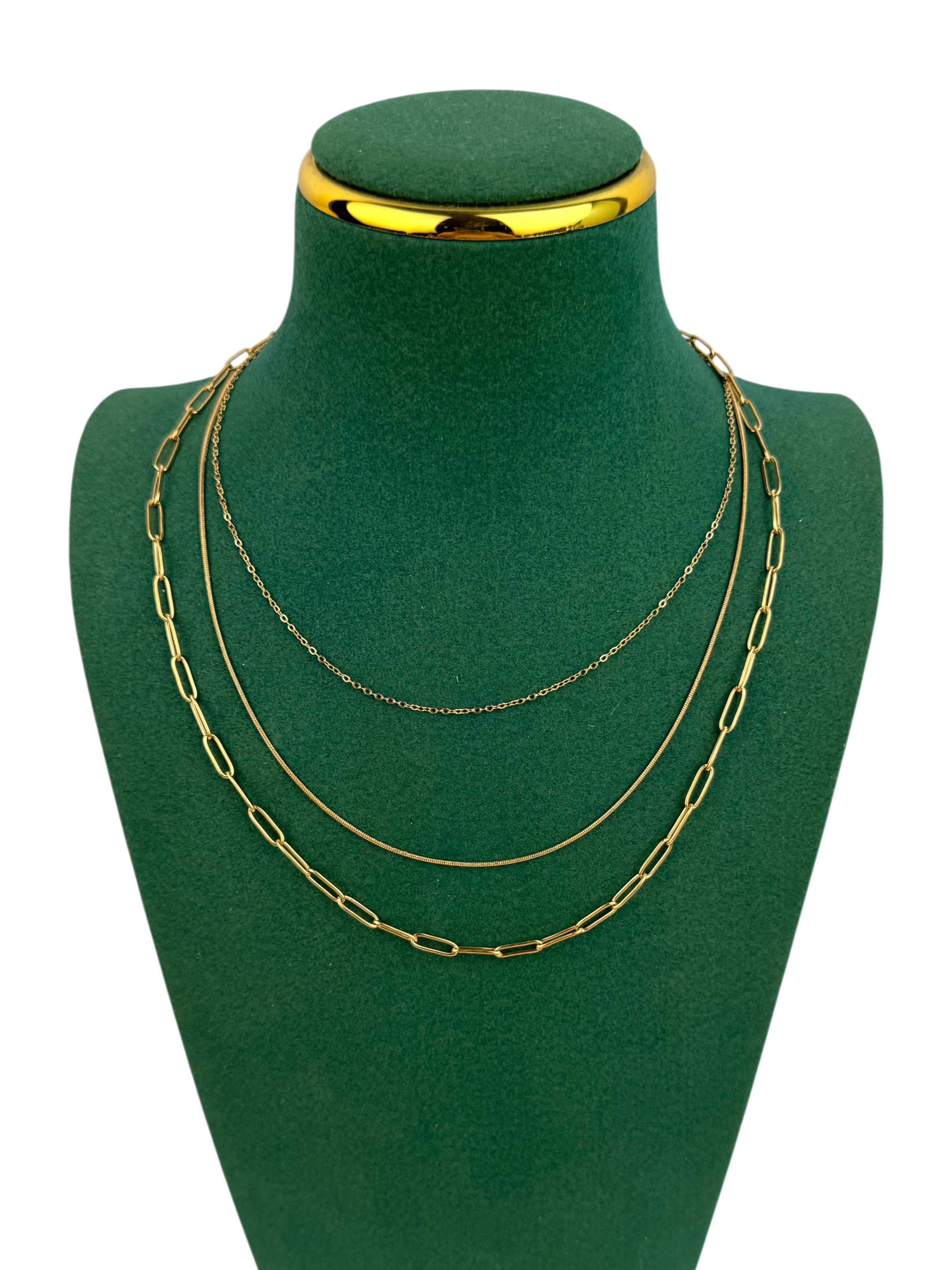 Multi Layer Chain Stainless Steel Necklace N5896