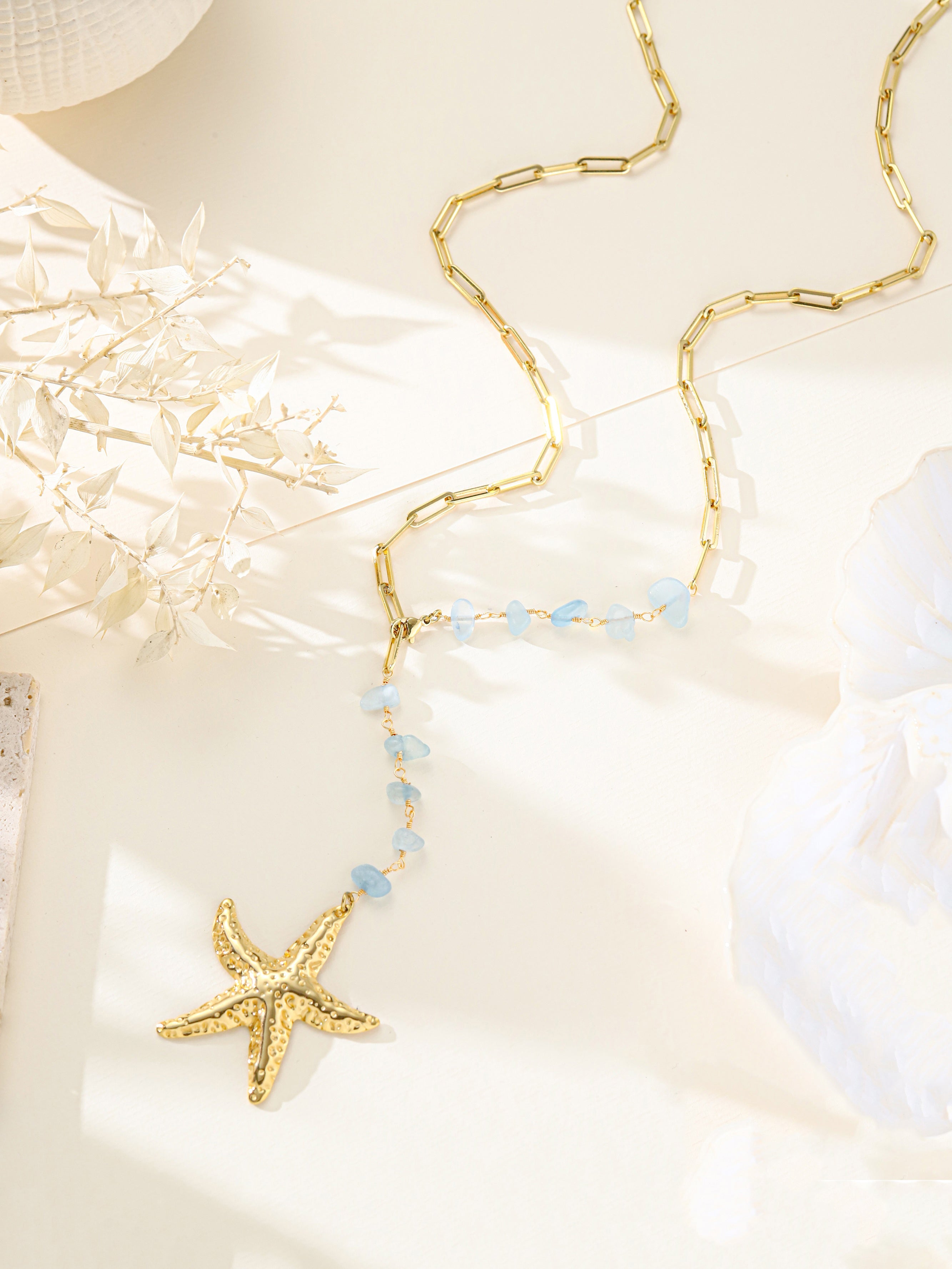 Aquamarine Stainless Steel Necklace N5910